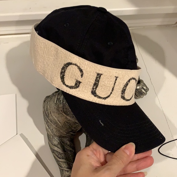 NWT Authentic Gucci Gabardine Rub Baseball Hat - Picture 10 of 13